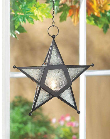 Clear Glass Star Lantern - The Fox Decor